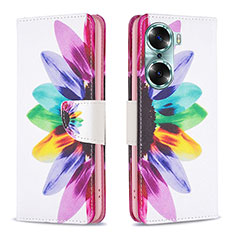 Custodia Portafoglio In Pelle Fantasia Modello Cover con Supporto B01F per Huawei Honor 60 5G Multicolore