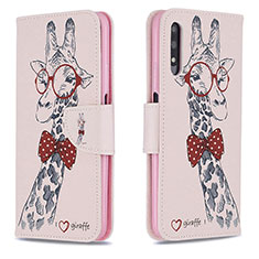 Custodia Portafoglio In Pelle Fantasia Modello Cover con Supporto B01F per Huawei Honor 9X Rosa