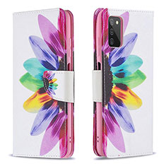 Custodia Portafoglio In Pelle Fantasia Modello Cover con Supporto B01F per Samsung Galaxy A03s Multicolore