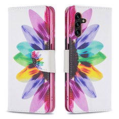 Custodia Portafoglio In Pelle Fantasia Modello Cover con Supporto B01F per Samsung Galaxy A04s Multicolore