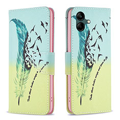 Custodia Portafoglio In Pelle Fantasia Modello Cover con Supporto B01F per Samsung Galaxy A05 Verde Pastello