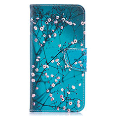 Custodia Portafoglio In Pelle Fantasia Modello Cover con Supporto B01F per Samsung Galaxy A10 Ciano