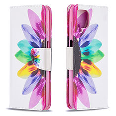 Custodia Portafoglio In Pelle Fantasia Modello Cover con Supporto B01F per Samsung Galaxy A12 Nacho Multicolore