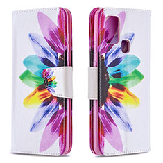 Custodia Portafoglio In Pelle Fantasia Modello Cover con Supporto B01F per Samsung Galaxy A21s Multicolore