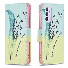 Custodia Portafoglio In Pelle Fantasia Modello Cover con Supporto B01F per Samsung Galaxy A24 4G Verde Pastello