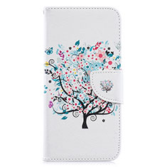 Custodia Portafoglio In Pelle Fantasia Modello Cover con Supporto B01F per Samsung Galaxy A30 Bianco