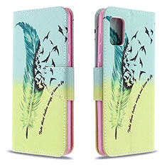 Custodia Portafoglio In Pelle Fantasia Modello Cover con Supporto B01F per Samsung Galaxy A31 Verde Pastello