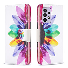 Custodia Portafoglio In Pelle Fantasia Modello Cover con Supporto B01F per Samsung Galaxy A33 5G Multicolore