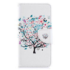 Custodia Portafoglio In Pelle Fantasia Modello Cover con Supporto B01F per Samsung Galaxy A40 Bianco