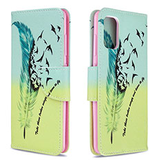 Custodia Portafoglio In Pelle Fantasia Modello Cover con Supporto B01F per Samsung Galaxy A41 Verde Pastello