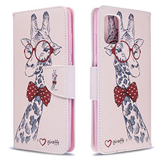 Custodia Portafoglio In Pelle Fantasia Modello Cover con Supporto B01F per Samsung Galaxy A51 5G Rosa