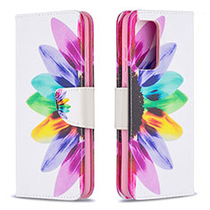 Custodia Portafoglio In Pelle Fantasia Modello Cover con Supporto B01F per Samsung Galaxy A52 5G Multicolore
