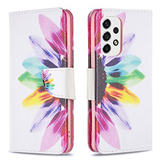 Custodia Portafoglio In Pelle Fantasia Modello Cover con Supporto B01F per Samsung Galaxy A53 5G Multicolore