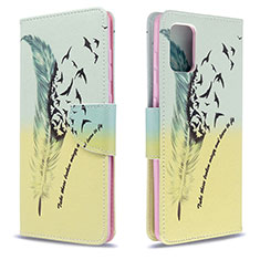 Custodia Portafoglio In Pelle Fantasia Modello Cover con Supporto B01F per Samsung Galaxy A71 5G Verde Pastello
