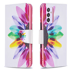Custodia Portafoglio In Pelle Fantasia Modello Cover con Supporto B01F per Samsung Galaxy A82 5G Multicolore