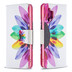 Custodia Portafoglio In Pelle Fantasia Modello Cover con Supporto B01F per Samsung Galaxy M32 5G Multicolore