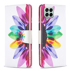 Custodia Portafoglio In Pelle Fantasia Modello Cover con Supporto B01F per Samsung Galaxy M33 5G Multicolore