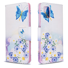 Custodia Portafoglio In Pelle Fantasia Modello Cover con Supporto B01F per Samsung Galaxy M40S Blu