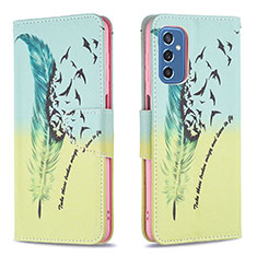 Custodia Portafoglio In Pelle Fantasia Modello Cover con Supporto B01F per Samsung Galaxy M52 5G Verde Pastello