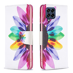 Custodia Portafoglio In Pelle Fantasia Modello Cover con Supporto B01F per Samsung Galaxy M53 5G Multicolore
