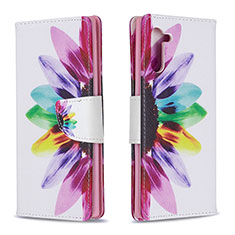 Custodia Portafoglio In Pelle Fantasia Modello Cover con Supporto B01F per Samsung Galaxy Note 10 5G Multicolore