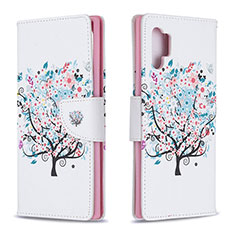 Custodia Portafoglio In Pelle Fantasia Modello Cover con Supporto B01F per Samsung Galaxy Note 10 Plus 5G Bianco