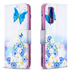 Custodia Portafoglio In Pelle Fantasia Modello Cover con Supporto B01F per Samsung Galaxy S20 Lite 5G Blu