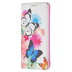 Custodia Portafoglio In Pelle Fantasia Modello Cover con Supporto B01F per Samsung Galaxy S23 Ultra 5G Rosa Caldo