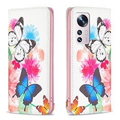 Custodia Portafoglio In Pelle Fantasia Modello Cover con Supporto B01F per Xiaomi Mi 12 Pro 5G Colorato