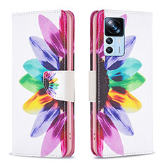Custodia Portafoglio In Pelle Fantasia Modello Cover con Supporto B01F per Xiaomi Mi 12T Pro 5G Multicolore
