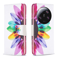 Custodia Portafoglio In Pelle Fantasia Modello Cover con Supporto B01F per Xiaomi Mi 13 Ultra 5G Multicolore