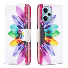 Custodia Portafoglio In Pelle Fantasia Modello Cover con Supporto B01F per Xiaomi Poco F5 5G Multicolore