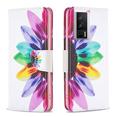 Custodia Portafoglio In Pelle Fantasia Modello Cover con Supporto B01F per Xiaomi Poco F5 Pro 5G Multicolore