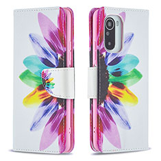 Custodia Portafoglio In Pelle Fantasia Modello Cover con Supporto B01F per Xiaomi Redmi K40 Pro 5G Multicolore