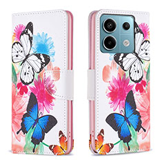 Custodia Portafoglio In Pelle Fantasia Modello Cover con Supporto B01F per Xiaomi Redmi Note 13 Pro 5G Colorato