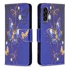 Custodia Portafoglio In Pelle Fantasia Modello Cover con Supporto B03F per Samsung Galaxy A04s Blu Notte