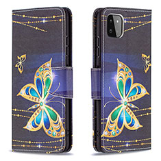Custodia Portafoglio In Pelle Fantasia Modello Cover con Supporto B03F per Samsung Galaxy A22 5G Nero