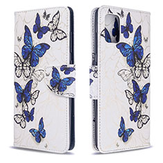 Custodia Portafoglio In Pelle Fantasia Modello Cover con Supporto B03F per Samsung Galaxy A51 4G Blu
