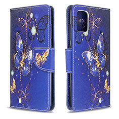 Custodia Portafoglio In Pelle Fantasia Modello Cover con Supporto B03F per Samsung Galaxy A51 5G Blu Notte