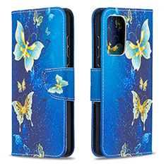 Custodia Portafoglio In Pelle Fantasia Modello Cover con Supporto B03F per Samsung Galaxy A52 5G Cielo Blu