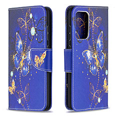 Custodia Portafoglio In Pelle Fantasia Modello Cover con Supporto B03F per Samsung Galaxy A52s 5G Blu Notte