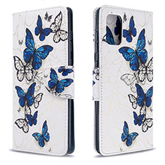 Custodia Portafoglio In Pelle Fantasia Modello Cover con Supporto B03F per Samsung Galaxy A71 4G A715 Blu