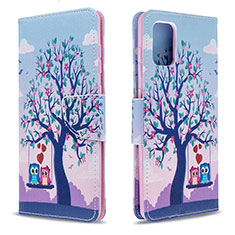 Custodia Portafoglio In Pelle Fantasia Modello Cover con Supporto B03F per Samsung Galaxy A71 4G A715 Lavanda