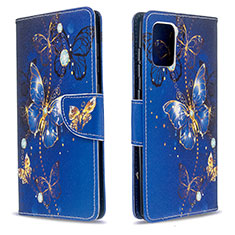 Custodia Portafoglio In Pelle Fantasia Modello Cover con Supporto B03F per Samsung Galaxy A71 5G Blu Notte