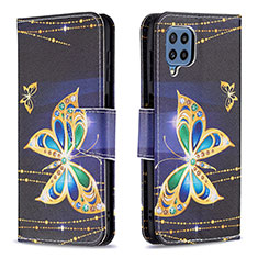 Custodia Portafoglio In Pelle Fantasia Modello Cover con Supporto B03F per Samsung Galaxy M32 4G Nero