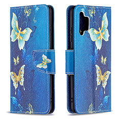 Custodia Portafoglio In Pelle Fantasia Modello Cover con Supporto B03F per Samsung Galaxy M32 5G Cielo Blu