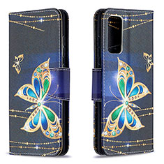 Custodia Portafoglio In Pelle Fantasia Modello Cover con Supporto B03F per Samsung Galaxy S20 Lite 5G Nero