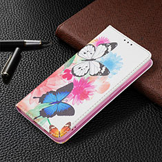 Custodia Portafoglio In Pelle Fantasia Modello Cover con Supporto B03F per Samsung Galaxy S21 5G Rosa Caldo
