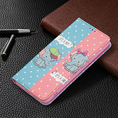Custodia Portafoglio In Pelle Fantasia Modello Cover con Supporto B03F per Samsung Galaxy S21 FE 5G Rosa