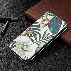 Custodia Portafoglio In Pelle Fantasia Modello Cover con Supporto B03F per Samsung Galaxy S21 FE 5G Verde